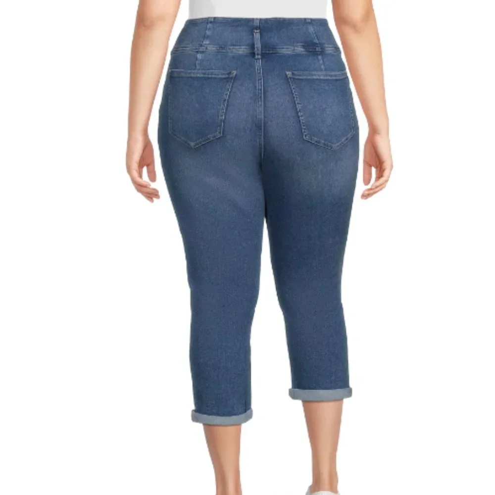 No Boundaries Double Button Roll Cuff Corset Jeans Juniors 19 Plus Size 2X New